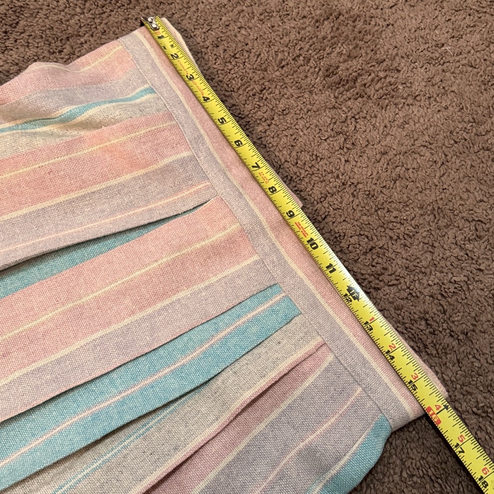 Vintage Wool blend Skirt-Pastel Striped-Pleated Detail-Button/Zipper Back-EUC - Picture 10 of 13